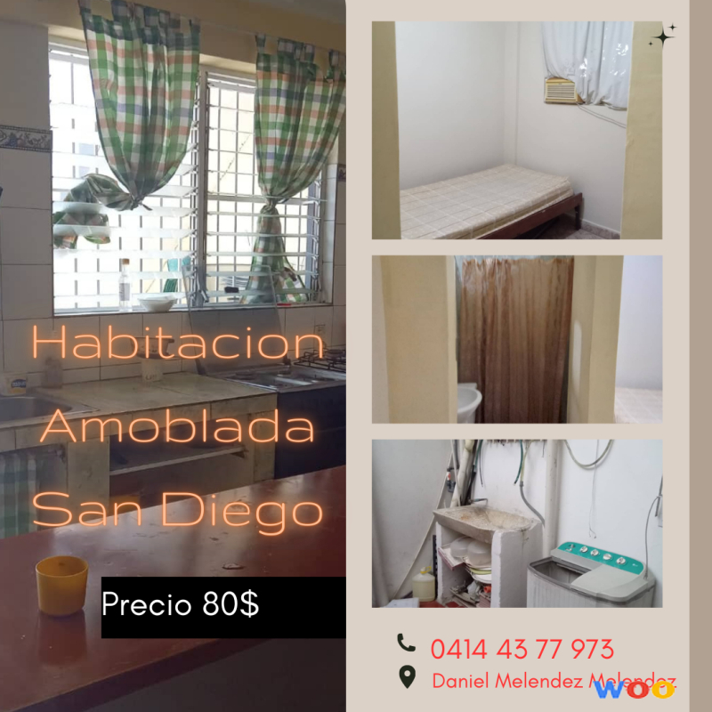 Alquilo habitación amoblada San Diego.