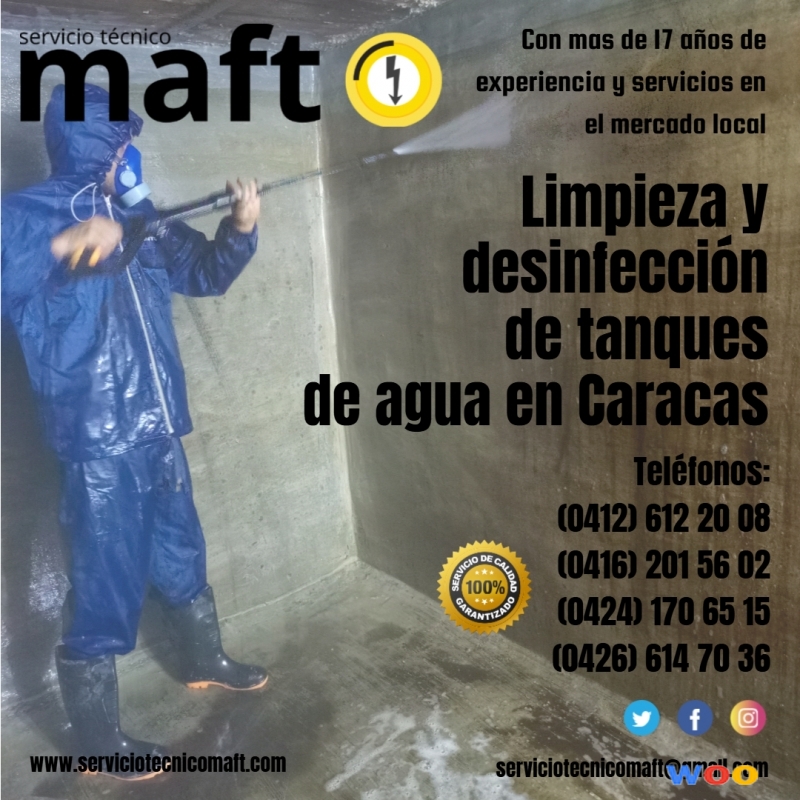 limpieza desinfección de tanques de agua Caracas