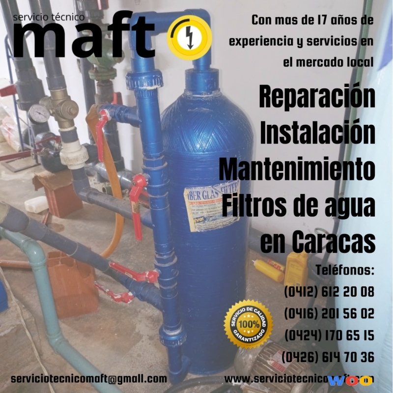 Instalación reparación de filtros de agua caracas