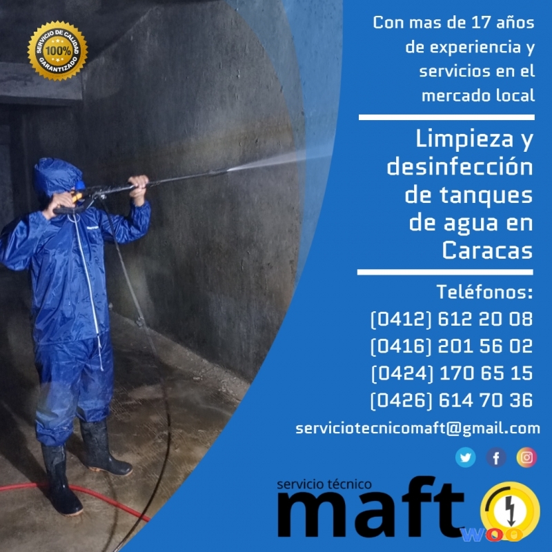 Limpieza y desinfección de tanques de agua en Cara