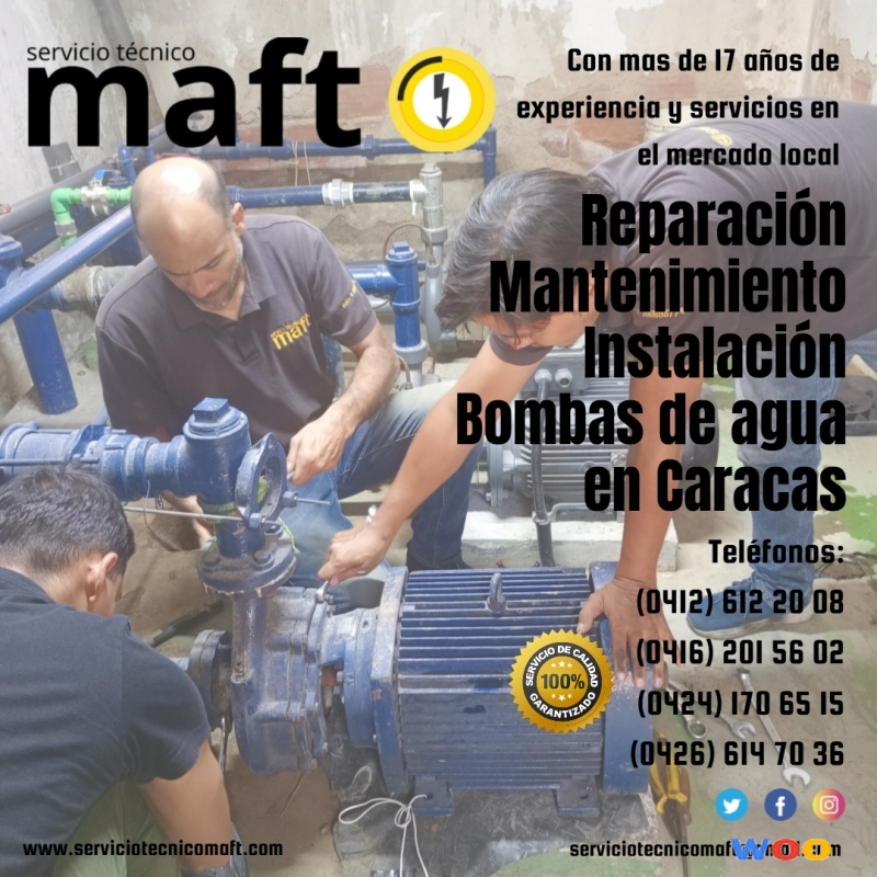 Instalación reparación mantenimiento bombas de agu